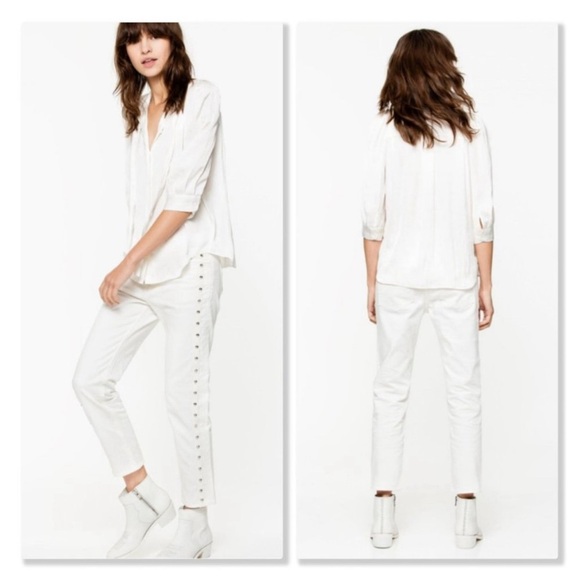 Zadig & Voltaire Elios Spiked Jeans Sz 25 - Picture 1 of 6